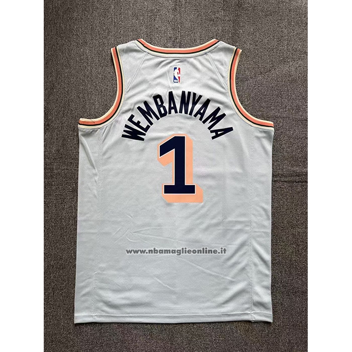 Maglia San Antonio Spurs Victor Wembanyama #1 Citta 2024-25 Verde